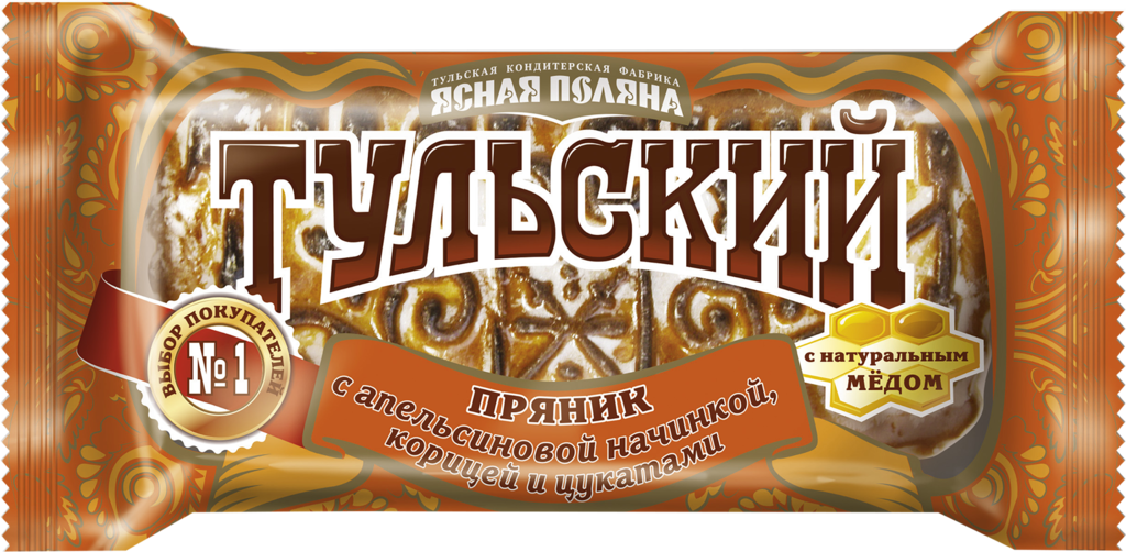 Пряник ЯСНАЯ ПОЛЯНА Тульский с апельсиновой начинкой, корицей и цукатами  - передать осужденному в СИЗО, ИК, КП, ЛИУ, Тюрьмы