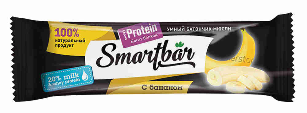 Батончик протеиновый SMARTBAR Protein, Банан в темной глазури  - передать осужденному в СИЗО, ИК, КП, ЛИУ, Тюрьмы
