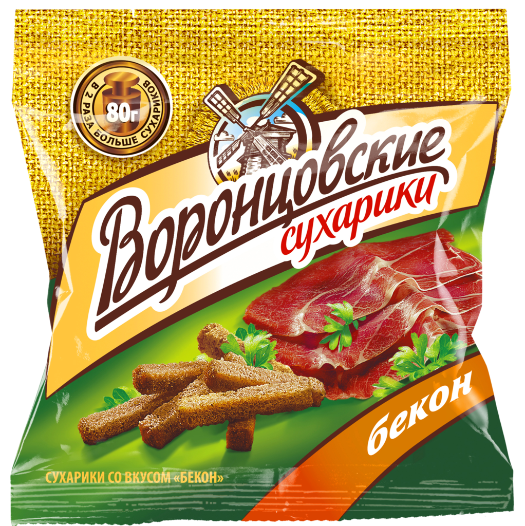Сухарики ВОРОНЦОВСКИЕ ржано-пшеничные, со вкусом бекона  - передать осужденному в СИЗО, ИК, КП, ЛИУ, Тюрьмы
